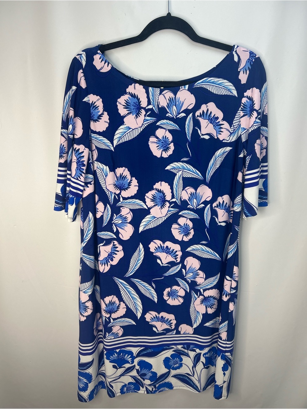 Eliza J Navy and Light Pink Floral Dress